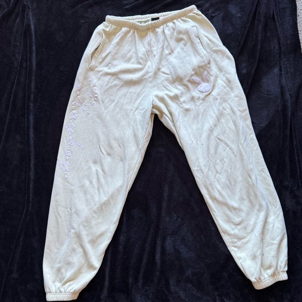 PLAYBOY woman’s Cream Sweatpants